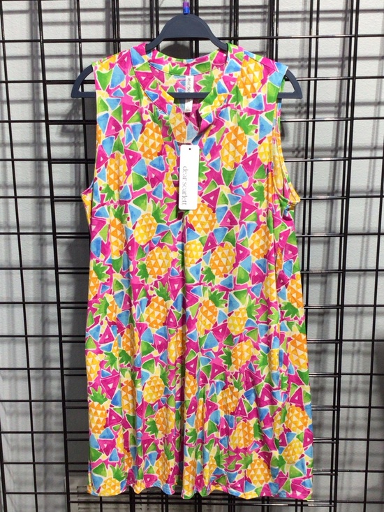 Dear Scarlett Dresses & Skirts - Sleeveless Pineapple Print Casual Dress - Pink Multi